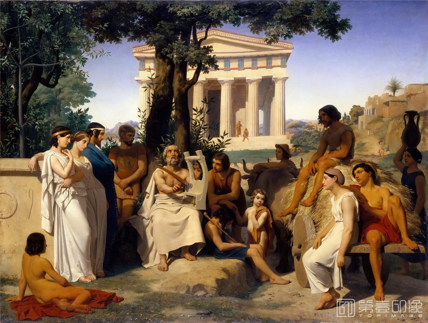 油画-卢浮宫-Jean Baptiste Auguste LeloirHomer-1024